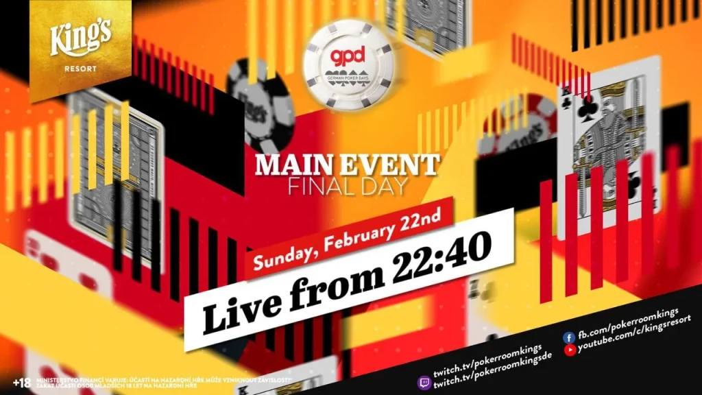 Воскресенье с 22:40 – финальный день €199 German Poker Days Main Event из King’s!