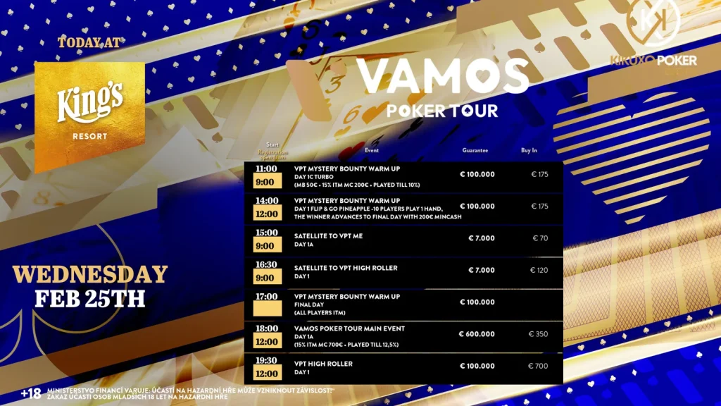 Zacharakis с огромным преимуществом лидирует в Mystery Bounty Warm Up на Vamos Poker Tour!