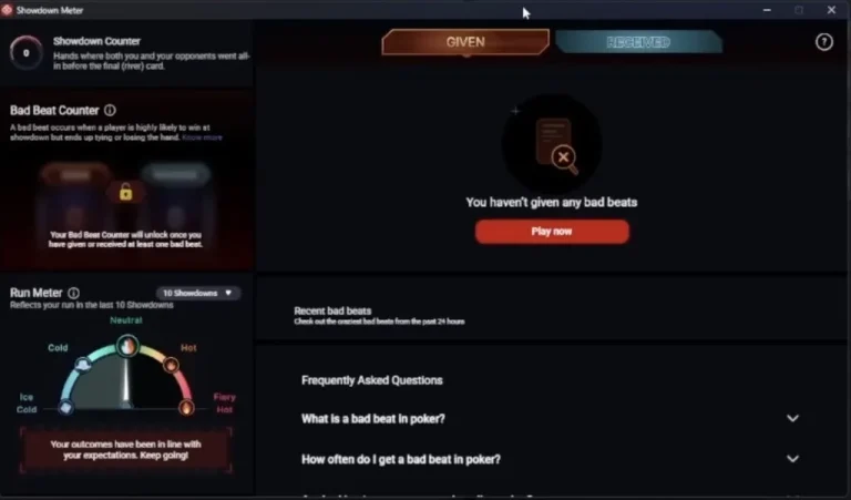 CoinPoker Level Up - Showdown Meter
