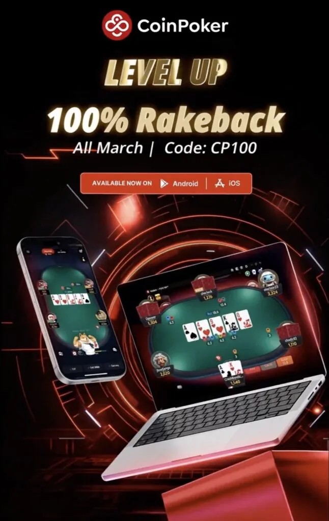 CoinPoker Level Up 100% Rakeback