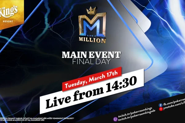 Вторник с 14:30 – финальный день €250 King’s Million NLH Main Event из King’s!
