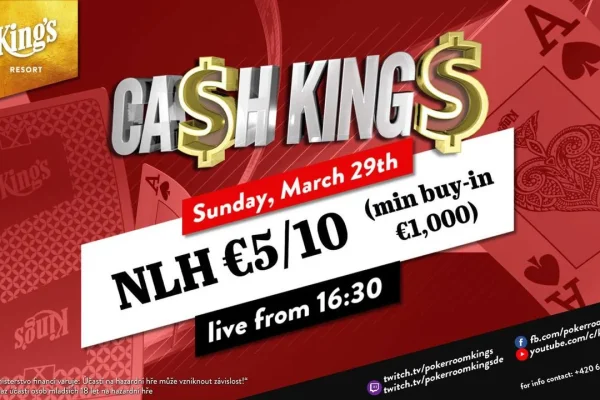 Воскресенье с 17:00 – Ca$h King$ $ZTO$ Special NLH €5/€10 кэш-игра!