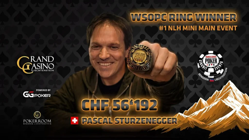 Первое кольцо WSOPC в Лихтенштейне достается Паскалю Штурценеггеру из Швейцарии!