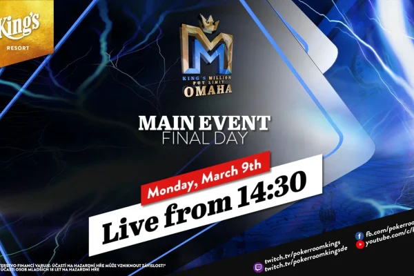 Понедельник с 14:30 – Финальный день €1.100 King’s Million PLO Main Event из King’s!