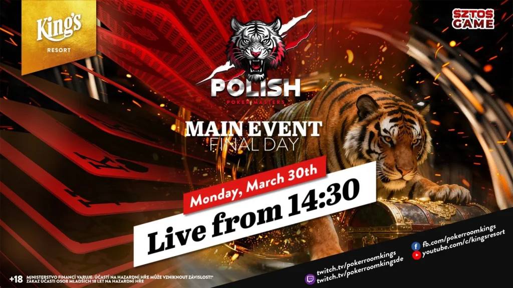 Понедельник, с 14:30 – Финал €165 Polish Poker Masters Mystery Bounty Main Event!