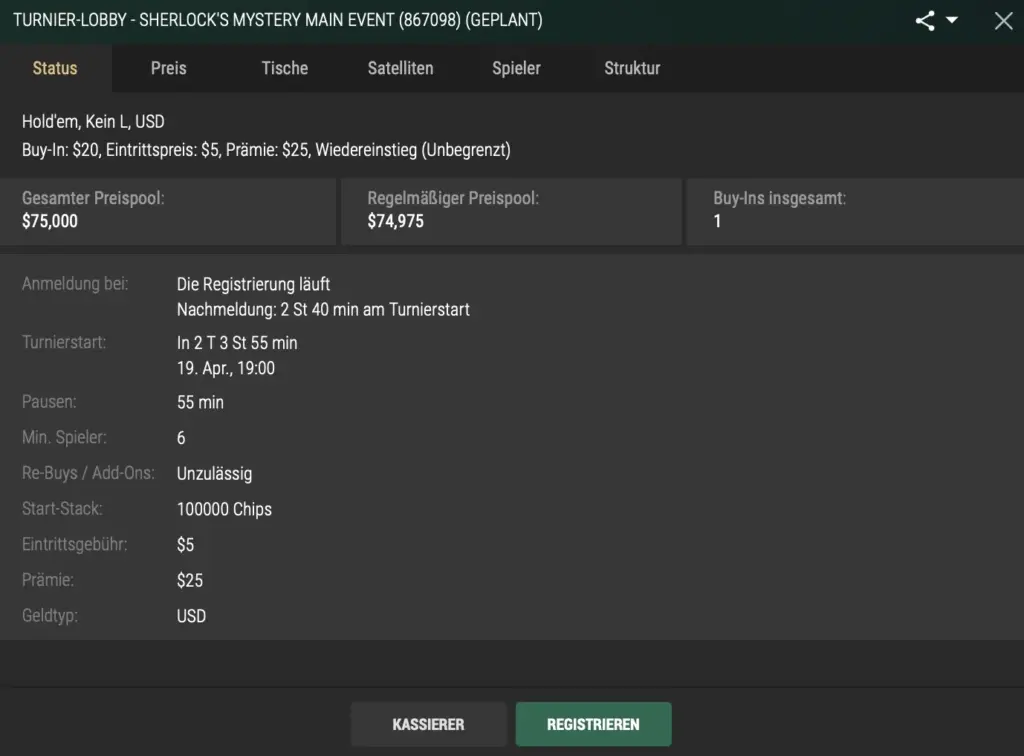 Sherlocks Mystery Main Event - FHC FullHouse Full House Crypto