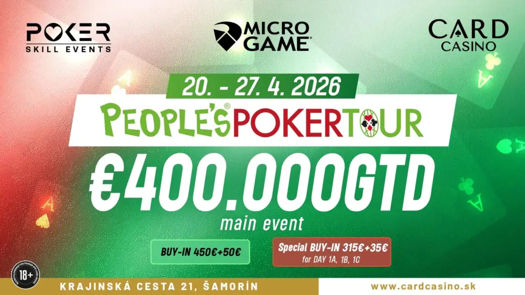 Огромная гарантия €400.000 на People’s Poker Tour в CC Samorin!