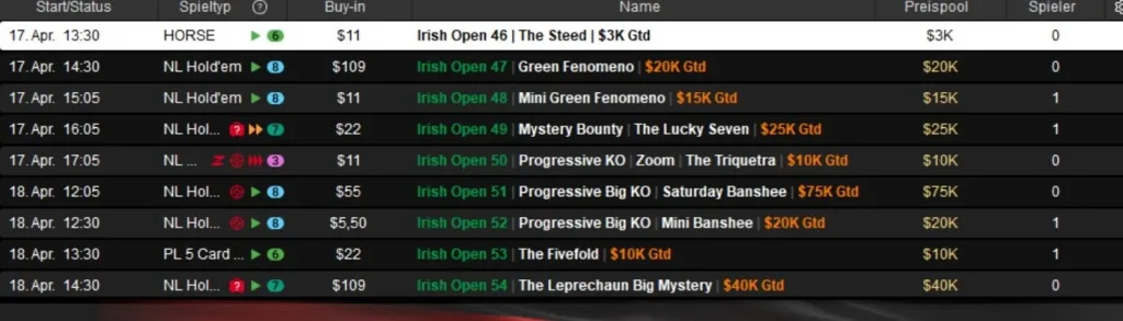 Более  млн гарантии в Irish Open Afterparty на PokerStars!