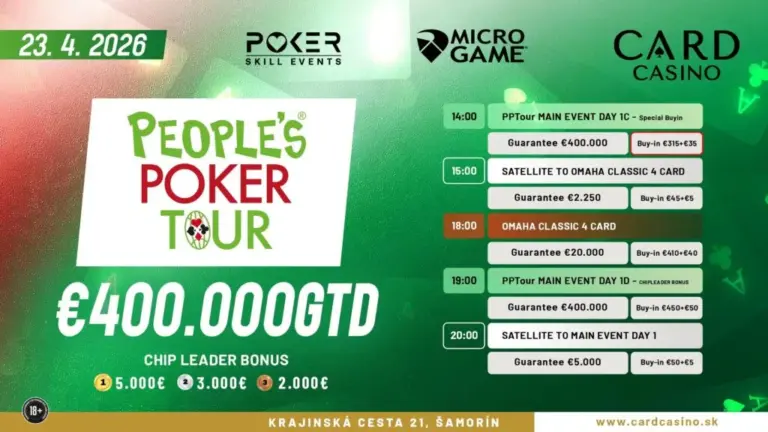 Card Casino SK – Ronshyn занимает общее лидерство в Peoples Poker Tour Main Event!