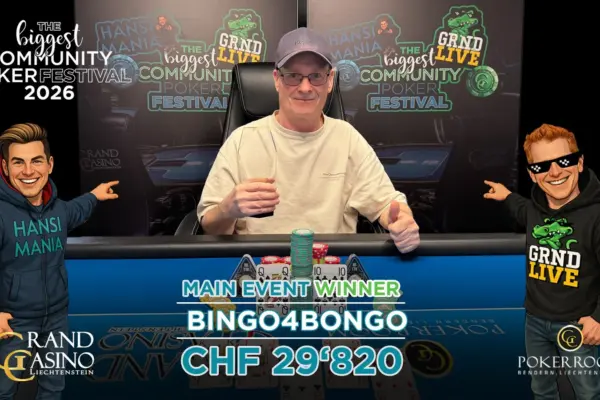 „Bingo4Bongo“ выигрывает Главное событие Фестиваля покера сообщества в дополнительное время!