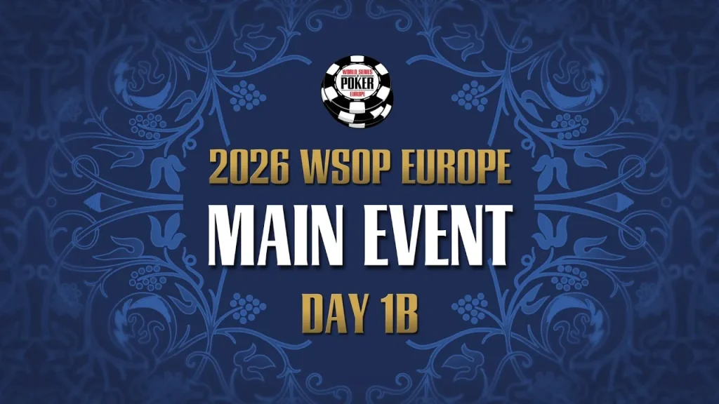 Суббота, с 19:00 – Прямая трансляция дня 1b €5.300 WSOP Europe Main Event!