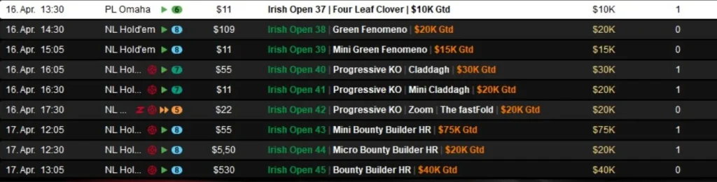 Более  млн гарантии в Irish Open Afterparty на PokerStars!