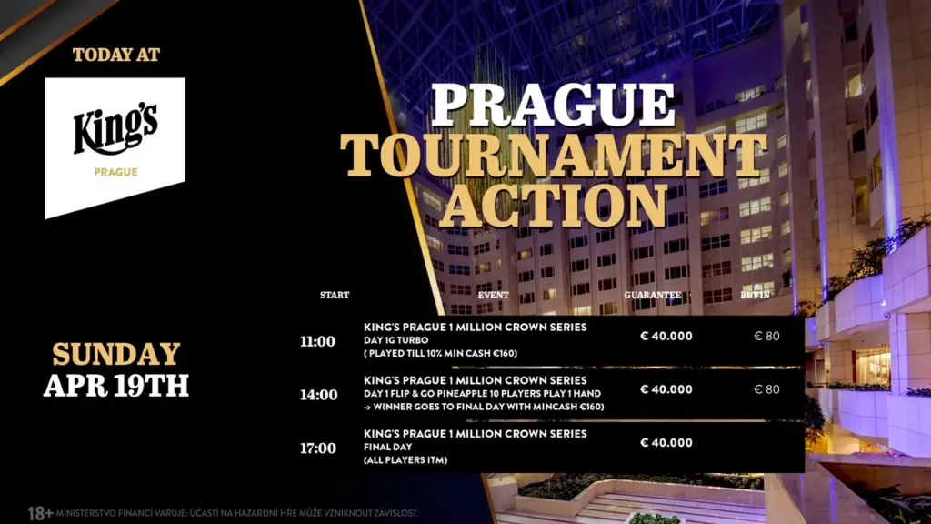 Финал King’s Prag 1 Million Crown Series сегодня – Танг с 1f-чиплидом!